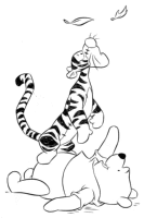 A coloring page of winnie the pooh - group